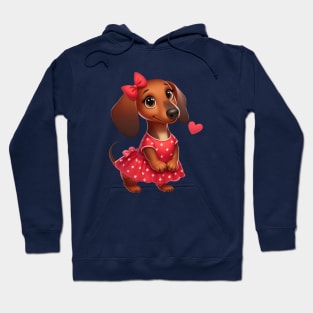 Dachshund Diva Valentine Hoodie